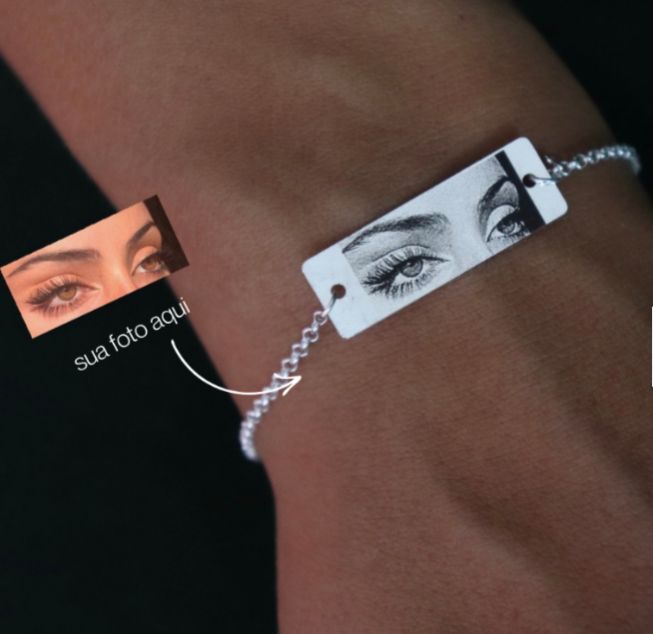 Pulseira pingnete plaquinha banhado a prata