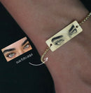 Pulseira pingnete plaquinha banhado a ouro