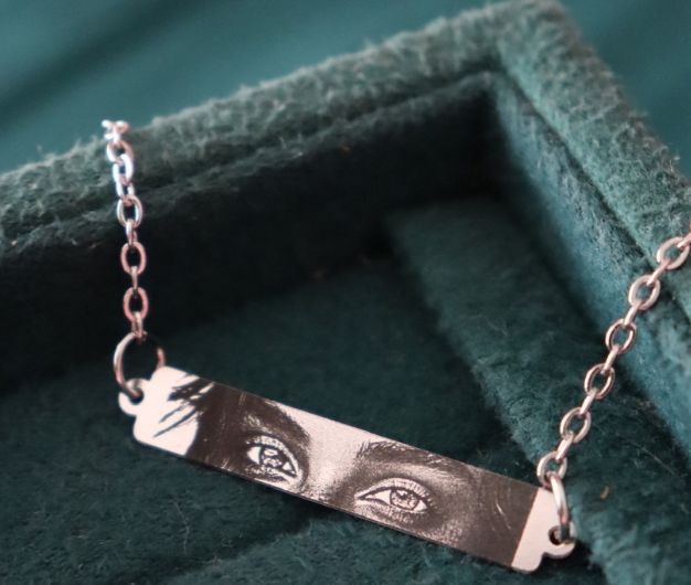 Pulseira pingnete plaquinha banhado a prata