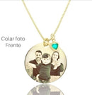 Colar pingente fotogravação inox dourado