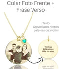 Colar foto gravação banhado a ouro - frente e verso