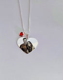 Colar pingente coração personalizado banhado a prata