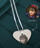 Colar pingente coração personalizado banhado a prata