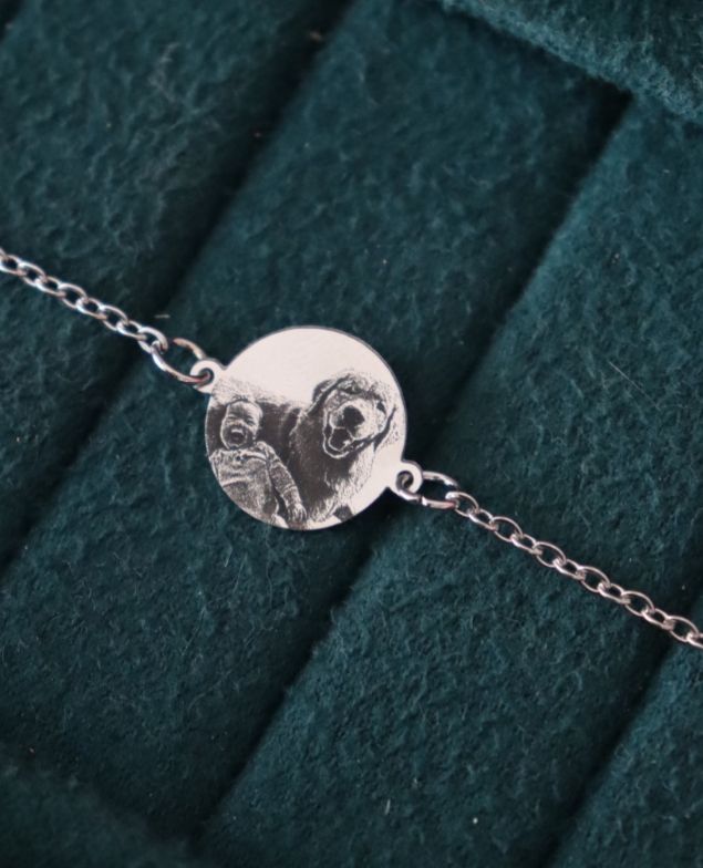 Kit pulseira casal redondo banhado a prata