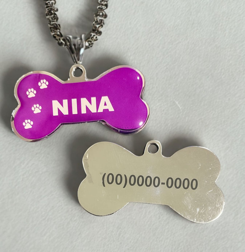 Pingente osso personalizado pet